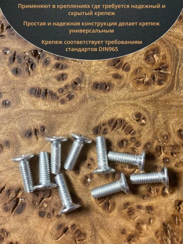 Винт потайной оцинкованный 4х12 DIN965, 50 шт. фото 4