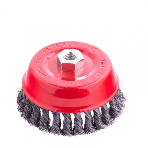 Щетка для УШМ "чашка", кручен.проволока 0,5мм, 125 мм М14 Matrix фото 3