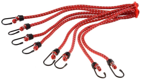 Шнур прорезиненный с крючками 6 мм (110 см) фото 1