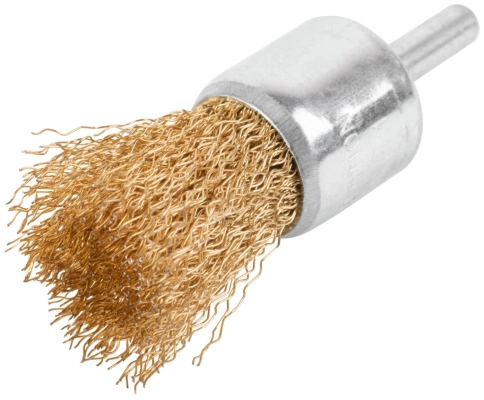 Щетка для дрели "чашка", латунир.вит.проволока 0,3мм, 25 мм CUTOP Profi фото 1