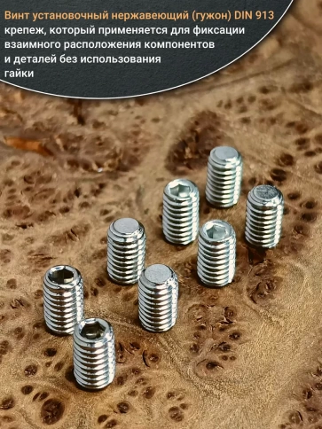 Винт установочный нержавеющий М8х12 DIN913 (гужон), 10 шт. фото 4