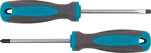 Отвертка, CrV сталь, прорезинененная ручка, РН1х75 мм фото 1