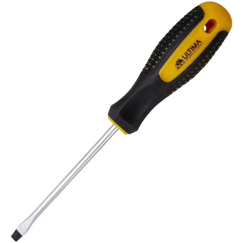 Отвертка Ultima SL5x75 мм, CrV, двухкомпонентная рукоятка anti slip фото 1