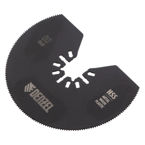 Насадка для МФИ отрезная полукруглая HSS 80х1,2 мм по металлу, дереву, мелкий зуб Denzel фото 1