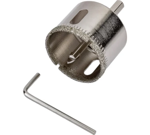 Сверло по керамической плитке и стеклу 40 х 55 мм 6 гр.хв-к, с центр.сверлом Сибртех фото 1