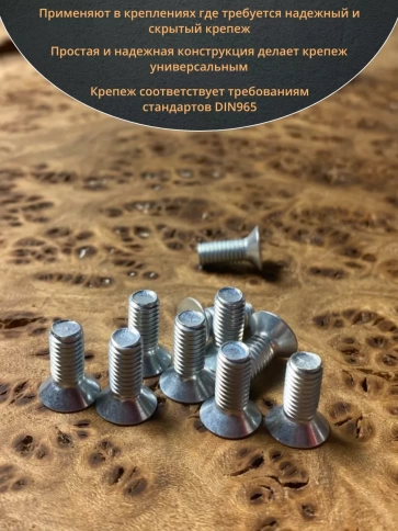 Винт потайной оцинкованный 5х12 DIN965, 50 шт. фото 4
