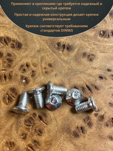Винт потайной оцинкованный 4х6 DIN965, 10 шт. фото 4