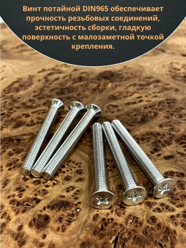 Винт потайной оцинкованный 4х80 DIN965, 10 шт. фото 4