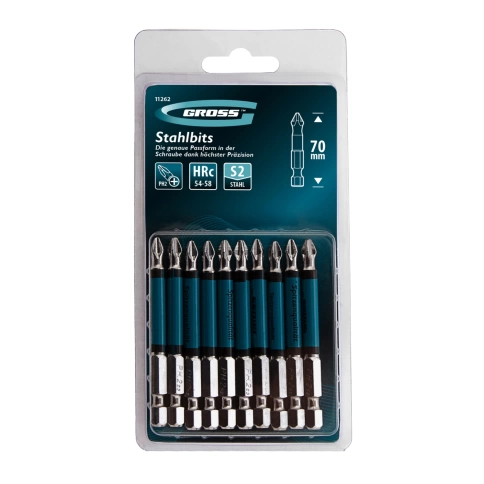 Биты круглый профиль сталь S2 PH2х70 Gross фото 1