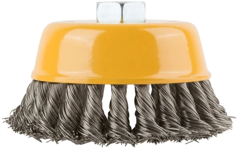 Корщетка-чашка, гайка М14, витая проволока, нерж.сталь 100 мм фото 4