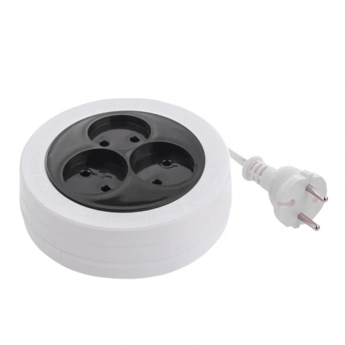 Удлинитель эл.бытовой рулетка, 1,7 м, 6А, 3 розетки, тип УХ-6 Сибртех фото 1