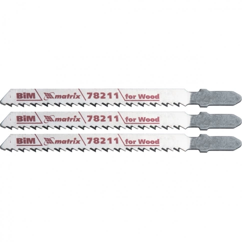 Полотна для эл.лобзика по дереву, 75х2,5 мм T101BF Bimetal 3шт Matrix фото 1
