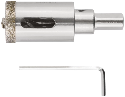 Коронка по керамограниту, камню и кафелю кольцев с центров сверлом 25х67 мм фото 1