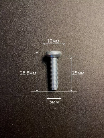 Винт с полукруглой головкой М5х25 ОЦ DIN7985, 10 шт. фото 3
