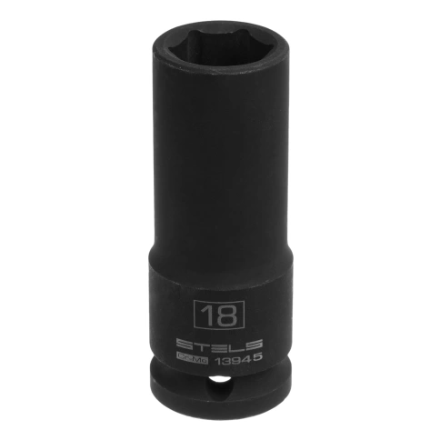 Головка ударная удлиненная 6-гранная 18 мм CrMo 1/2 Stels фото 1