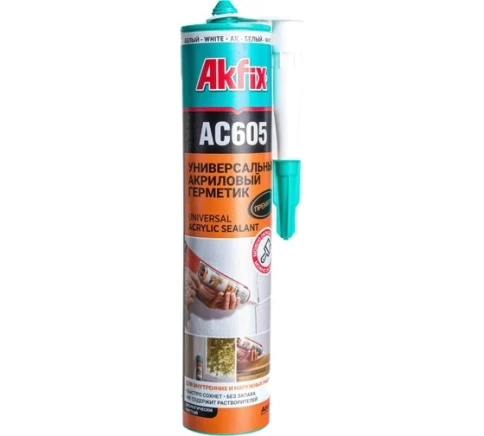 Герметик акриловый белый Akfix AC605 310 мл фото 1