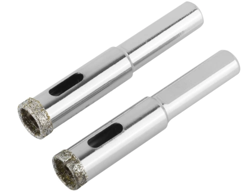 Коронки по керамограниту, камню и кафелю кольцев. алмазн. 2 шт 12х65 мм фото 1