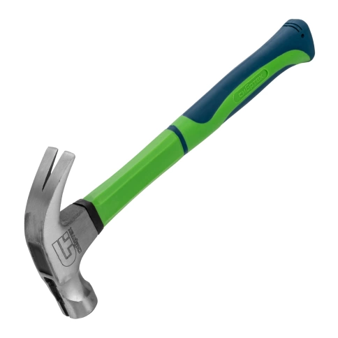 Молоток-гвоздодер, боек с магнитом, фиберглассовая обрезиненная рукоятка 450 гр. Сибртех фото 1