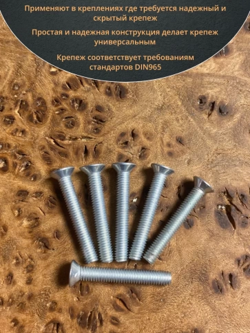 Винт потайной оцинкованный 3х20 DIN965, 100 шт. фото 4