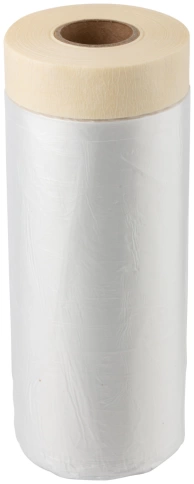 Пленка укрывная, с клейкой лентой 2100мм х 15м, 8 мкм фото 1