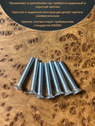 Винт потайной оцинкованный 4х25 DIN965, 100 шт. фото 4