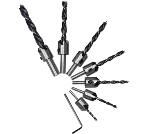 Набор сверл по дереву с зенкером 3-4-5-6-7-8-10 мм  7 шт фото 1