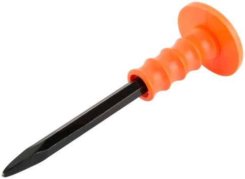 Зубило пикообразное 250х14 мм с пластик. протектором фото 1