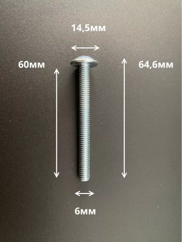 Винт с прессшайбой М6х60 полукруглая головка DIN967, 10 шт. фото 3
