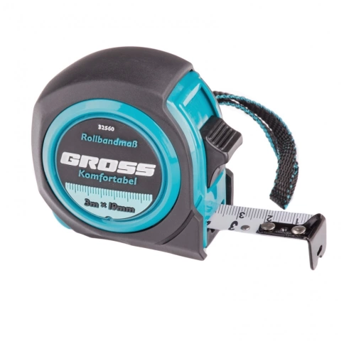 Рулетка Komfortabel 3м х 19мм. обрезинен.корп. Gross фото 2