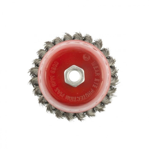 Щетка для УШМ "чашка", кручен.проволока 0,35мм, 100 мм М14 Matrix фото 3