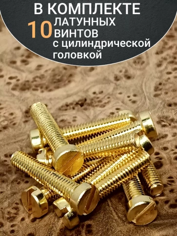 Винт 6х30 латунный с цилиндрической головкой DIN84,10 шт фото 5