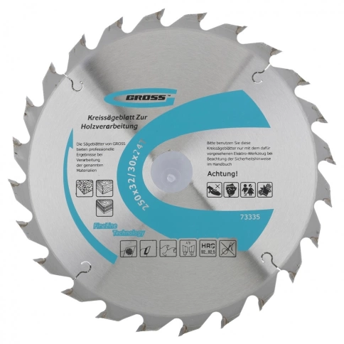 Диск пильный по дереву 24 зуба + кольцо 32/30 мм Gross фото 8