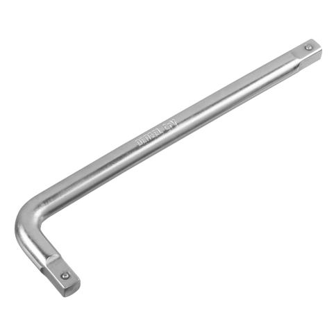 Вороток Г-образный 300х100 мм квадрат матовый хром 3/4 CrV Denzel фото 1