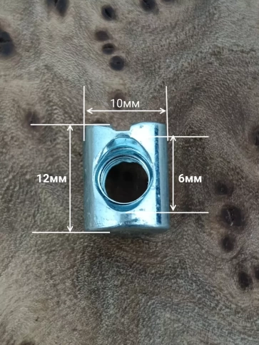 Гайка-бочонок М6 10х12мм для мебели фото 2