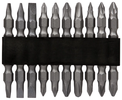 Набор бит 10шт., CrV, 65мм, двухсторонние фото 1